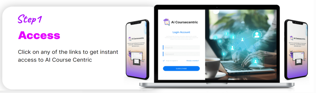 AI Course Centric Review 2025: Can You Really Create & Sell AI-Generated Courses in Minutes? 3 a screen shot of a phone and laptop